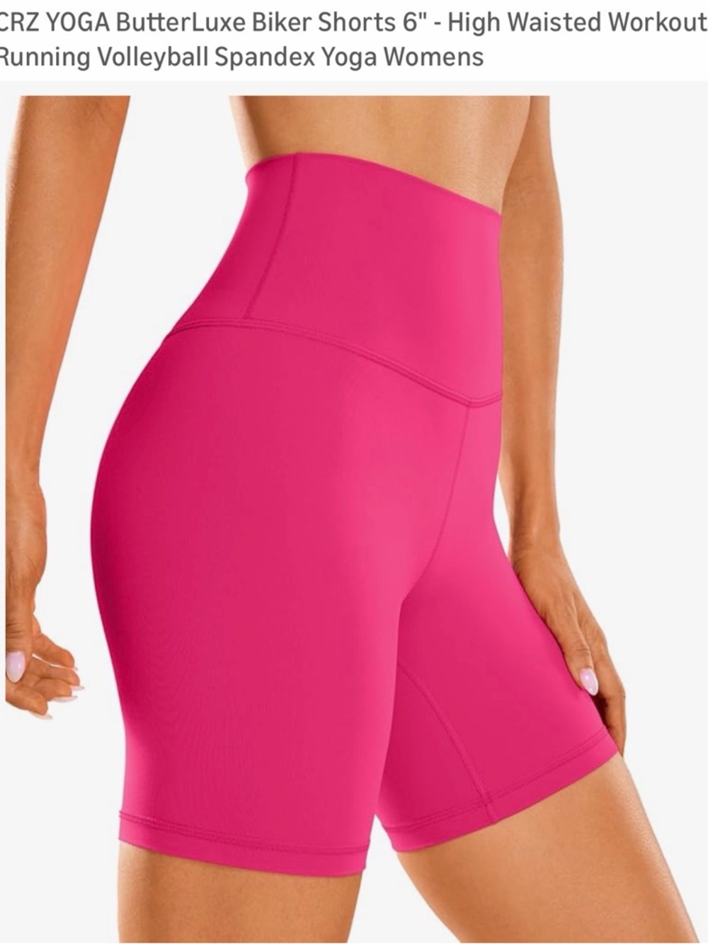 CRZ YOGA ButterLuxe High-Waist Bike Shorts Hot Pink